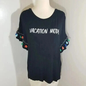 {Charming Charlie} Vacation Mode Tassle Top